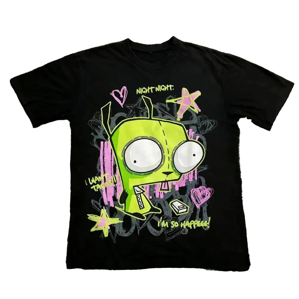 Y2k Cartoon Print Tee